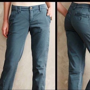 ANTHROPOLOGIE Pilcro & The Letterpress Blue Hyphen Chino Pants (T-10)
